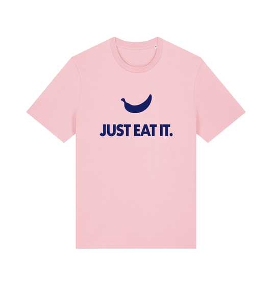 Women's just eat it banana graphic t-shirt in Cotton Pink, organic cotton