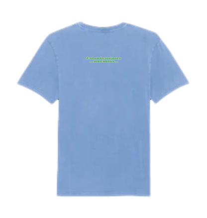 Garment Dyed Swimmer Blue Printed T-shirt Back