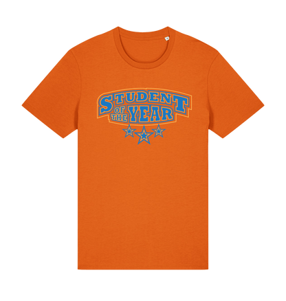 Student of the Year unisex t-shirt in Bright Orange, front