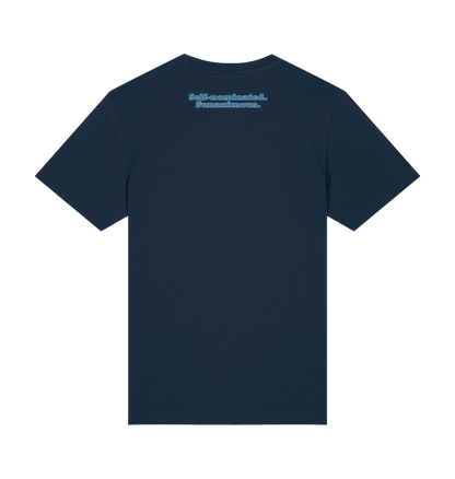 Student of the Year unisex t-shirt in French Navy, back: Self-nominated. #Unanimous.