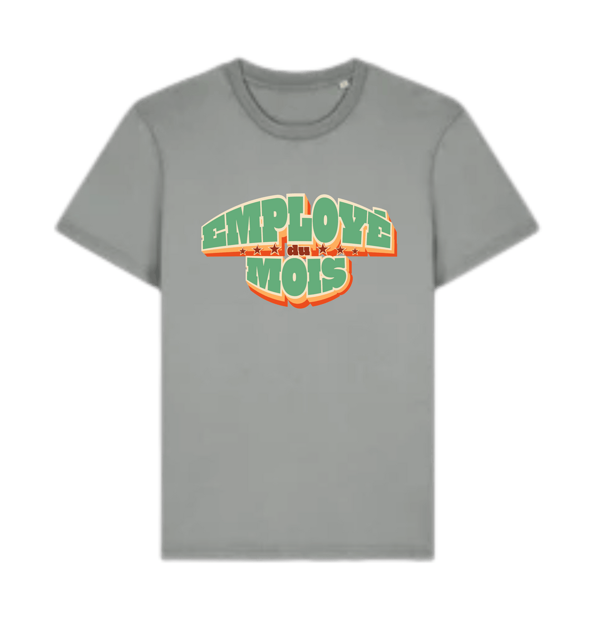 Garment Dyed Misty Grey Printed T-shirt Front