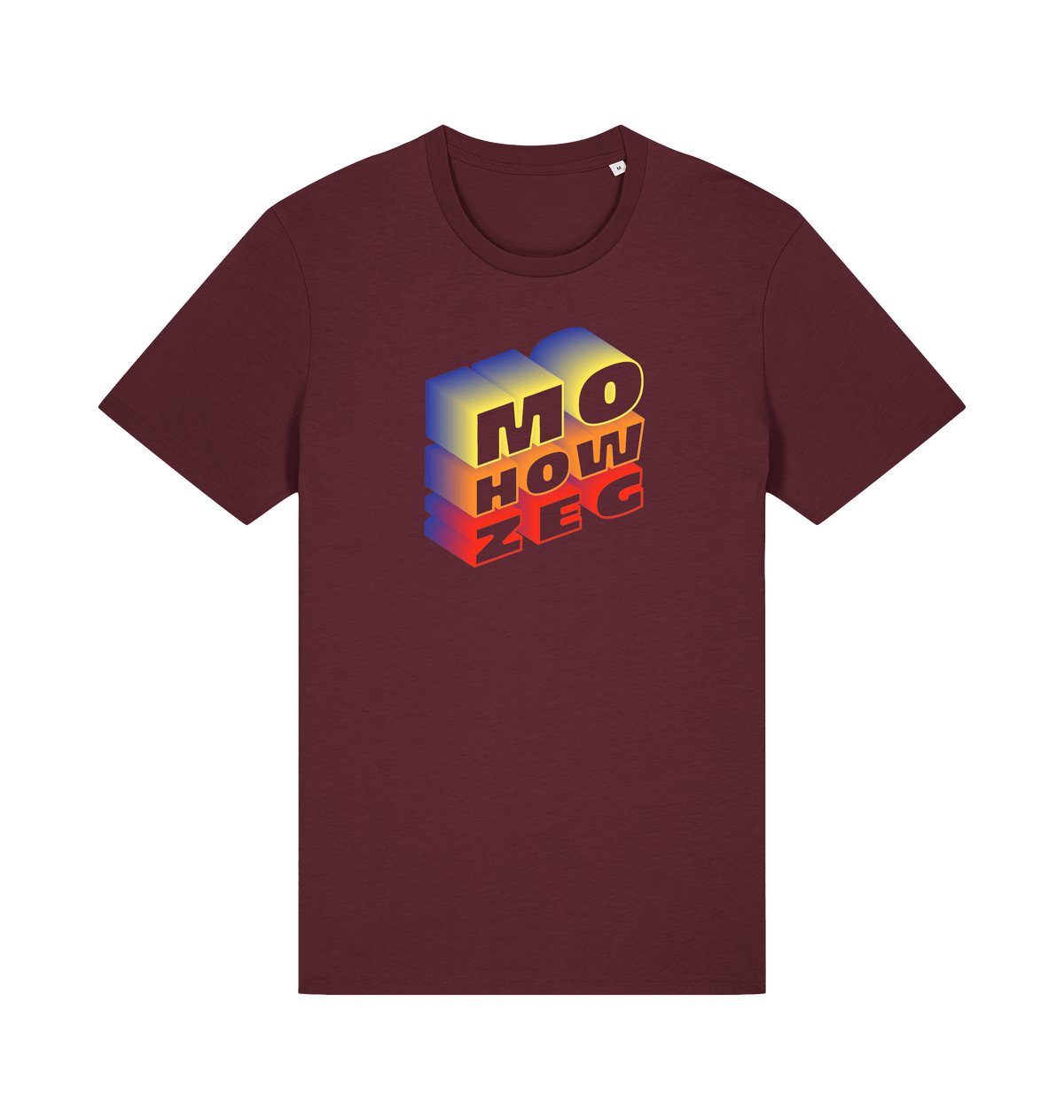 Mo how zeg West-Flemish slang t-shirt in Burgundy, organic cotton