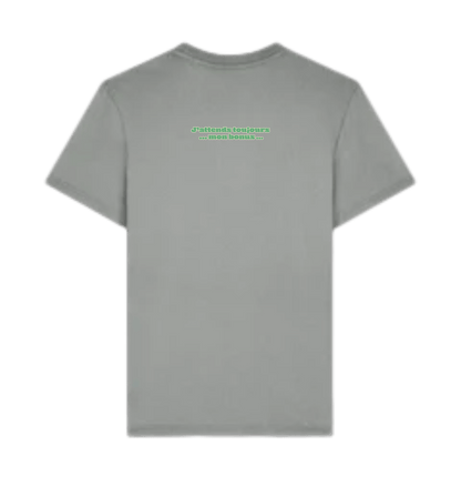 Garment Dyed Misty Grey Printed T-shirt Back