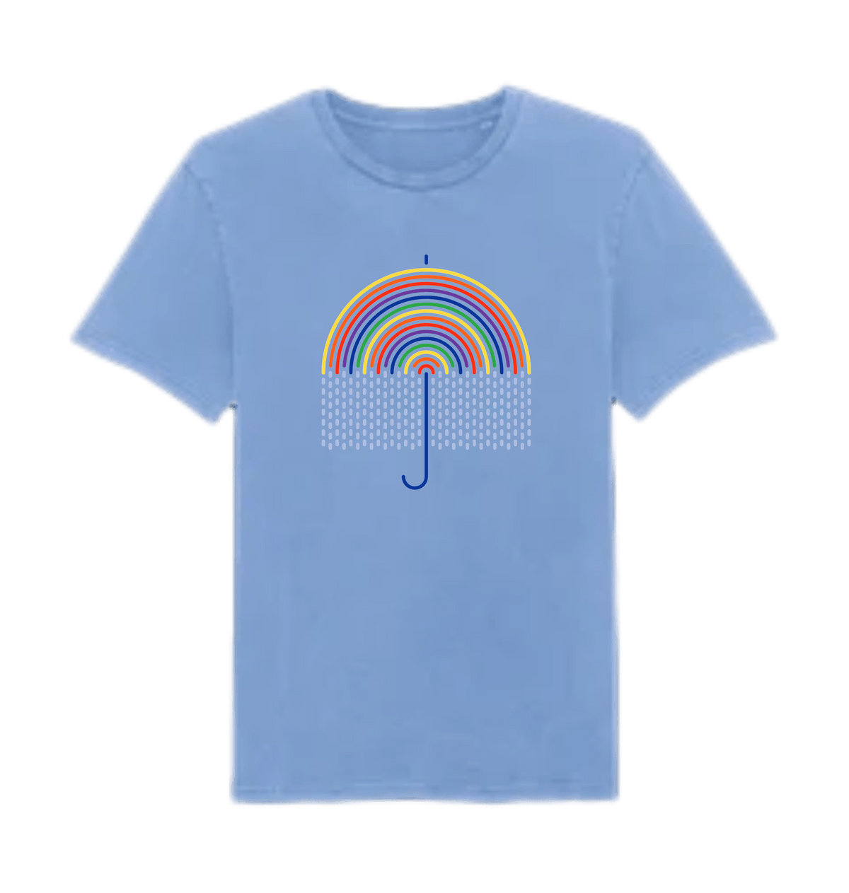 Garment Dyed Swimmer Blue Printed T-shirt Front