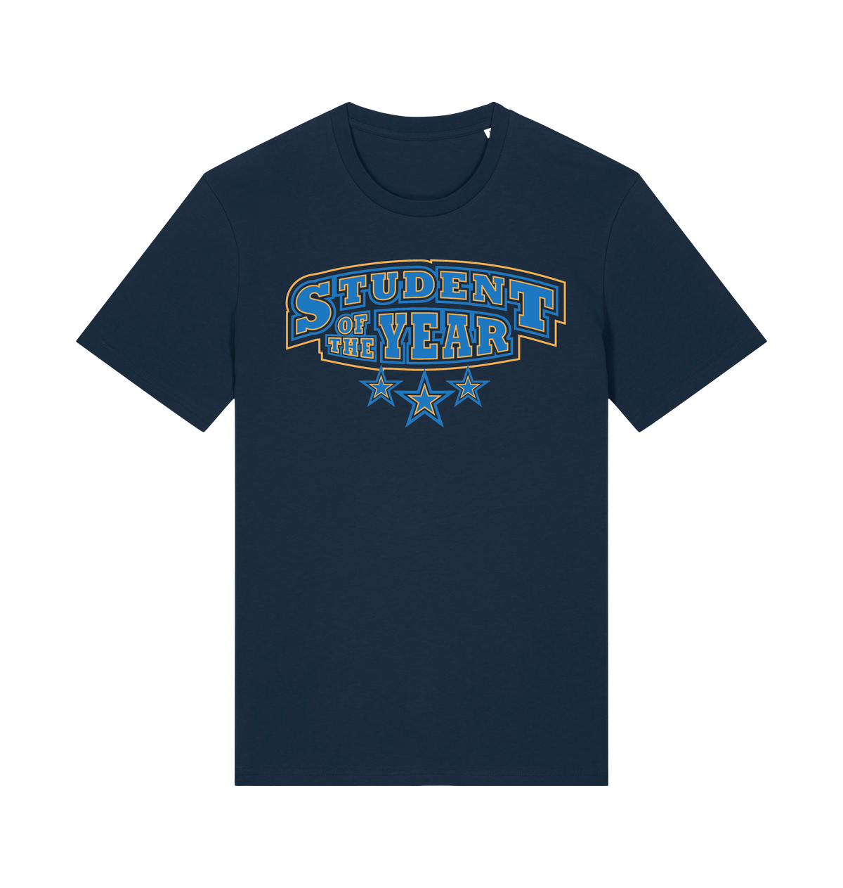 Student of the Year unisex t-shirt in French Navy, front