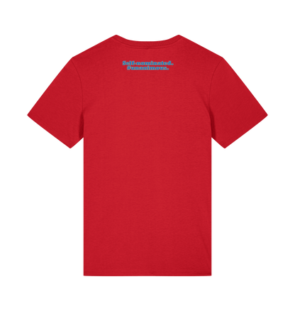 Student of the Year unisex t-shirt in Red, back: Self-nominated. #Unanimous.