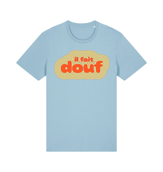 Il fait douf retro graphic t-shirt in Sky Blue, organic cotton