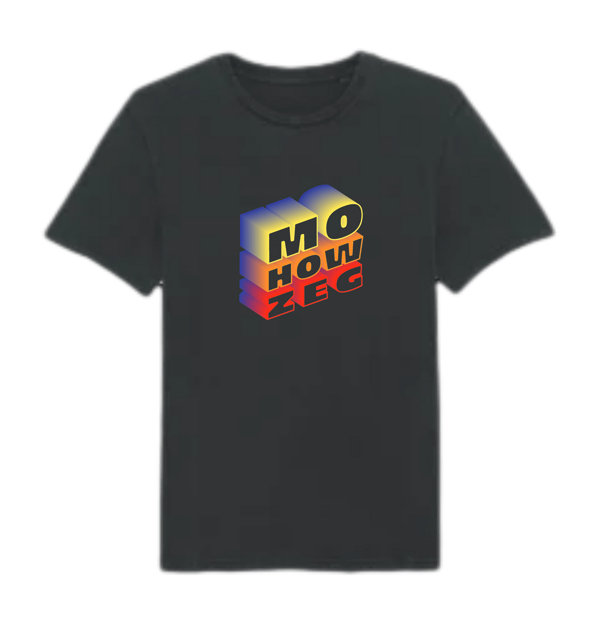 Mo how zeg West-Flemish slang t-shirt in Garment Dyed Black Rock, organic cotton