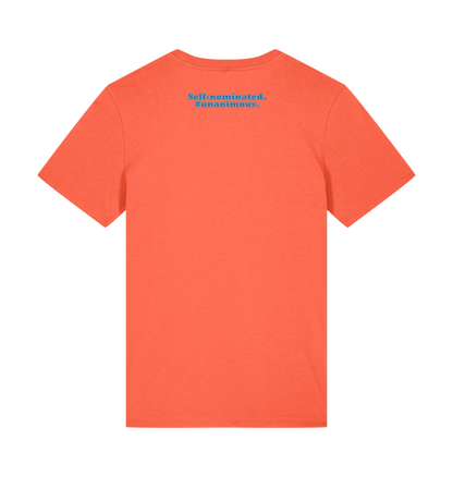 Student of the Year unisex t-shirt in Fiesta, back: Self-nominated. #Unanimous.