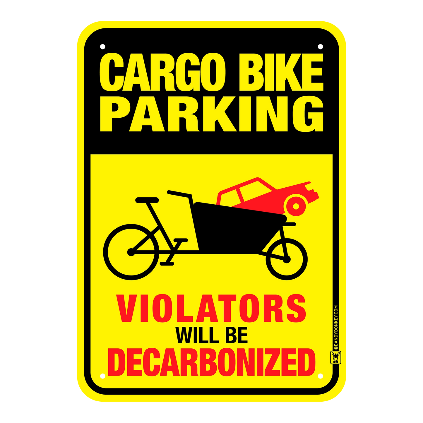 Panneau "Interdit de stationner" comique pour vélo cargo
