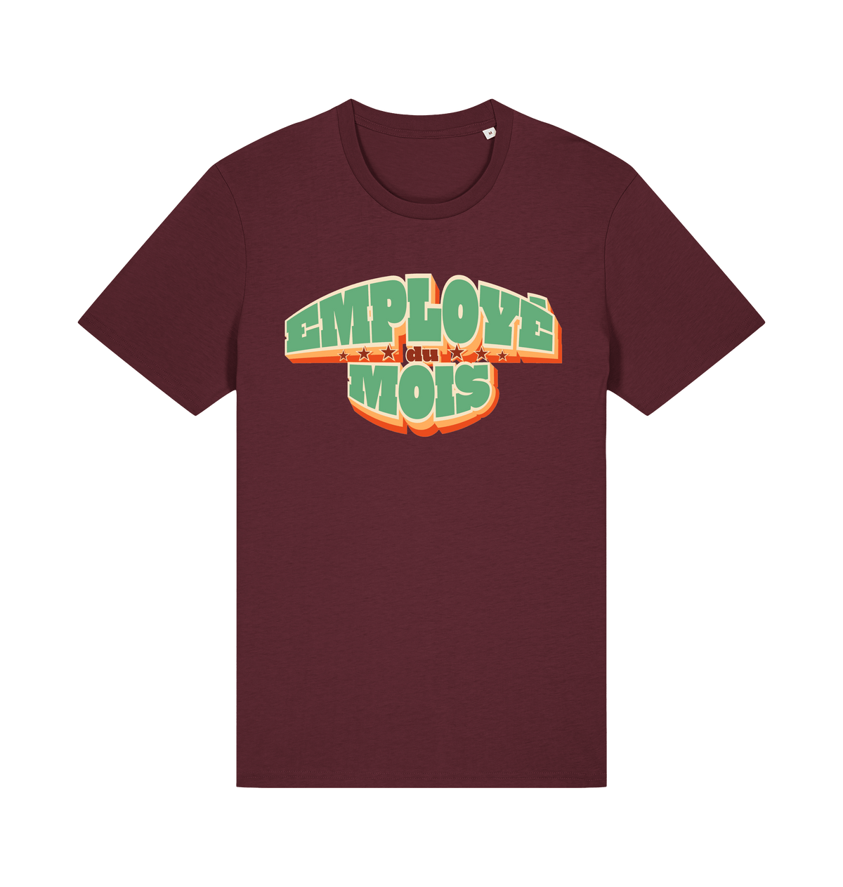 Burgundy Printed T-shirt Front
