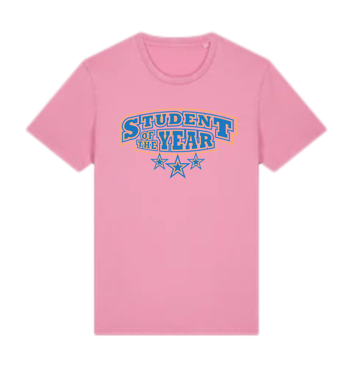 Student of the Year unisex t-shirt in Garment Dyed Bubble Pink, front