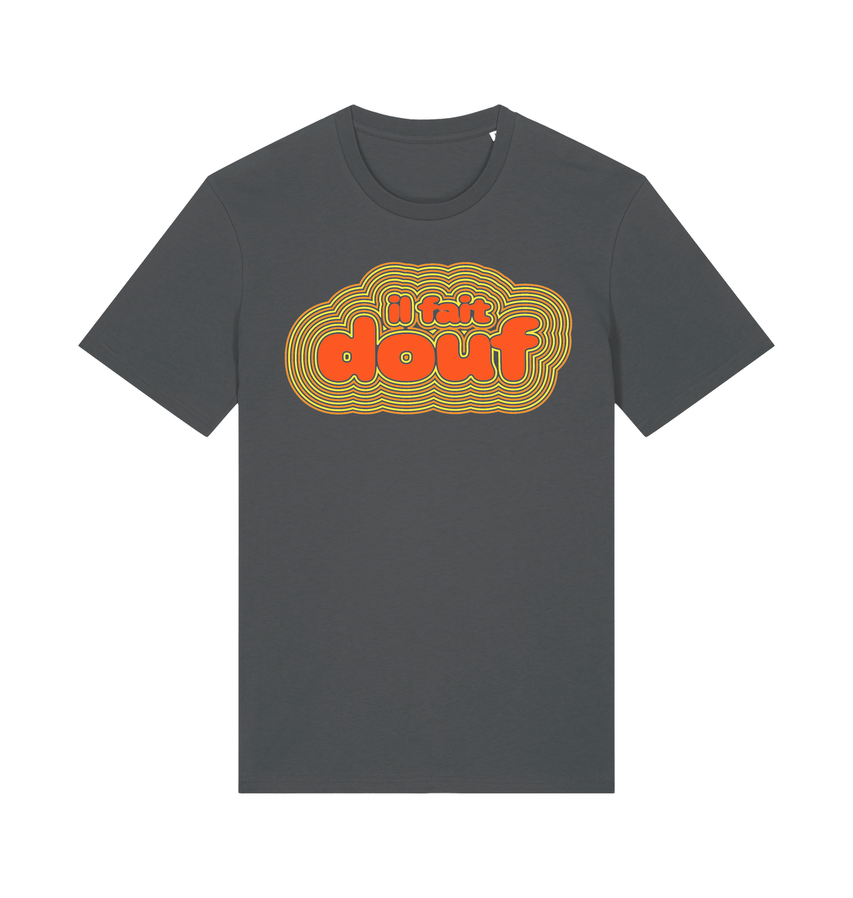 Il fait douf retro graphic t-shirt in Anthracite, organic cotton