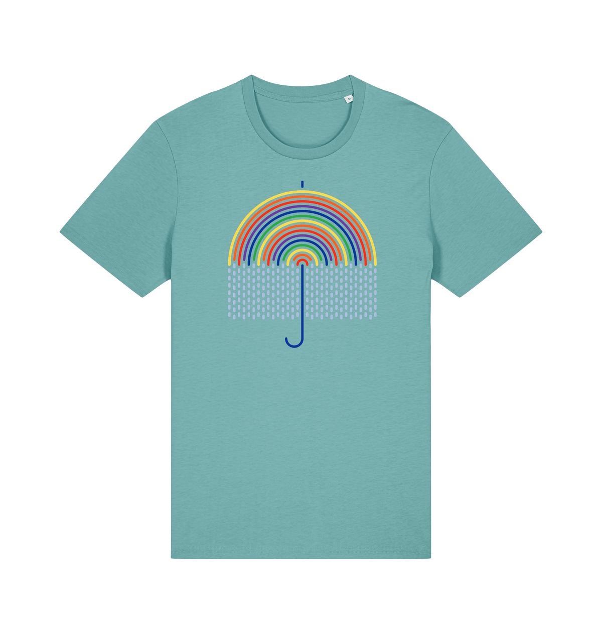 Teal Monstera Printed T-shirt Front