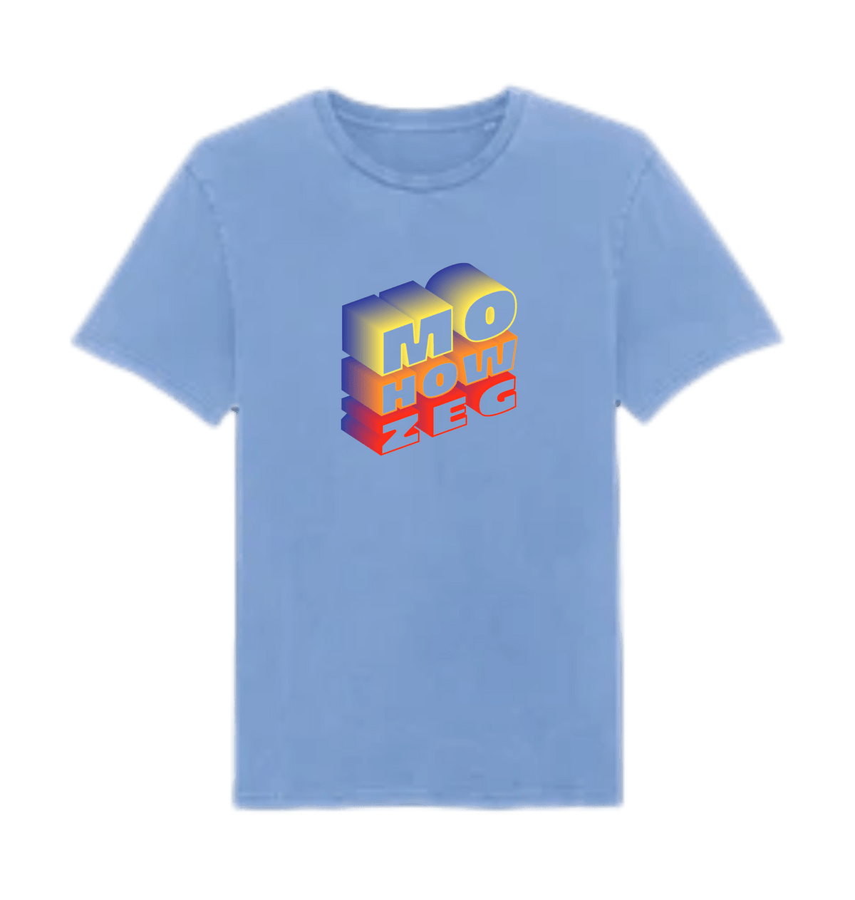Mo how zeg West-Flemish slang t-shirt in Garment Dyed Swimmer Blue, organic cotton
