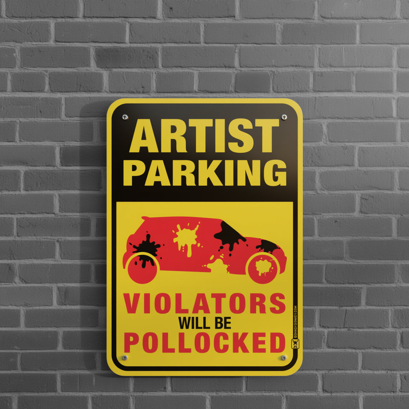 Panneau "Stationnement interdit" humoristique pour artistes