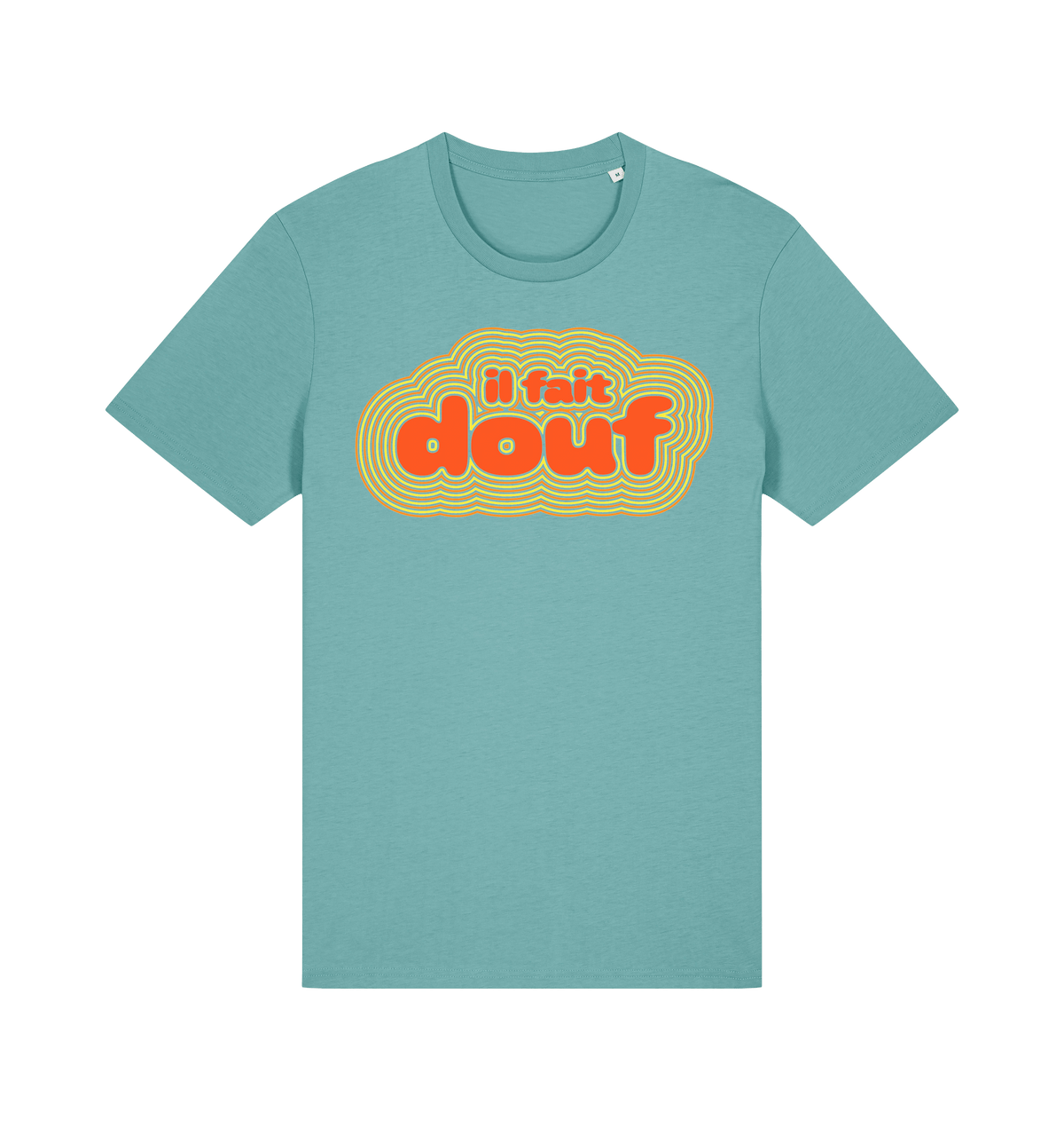 Il fait douf retro graphic t-shirt in Teal Monstera, organic cotton
