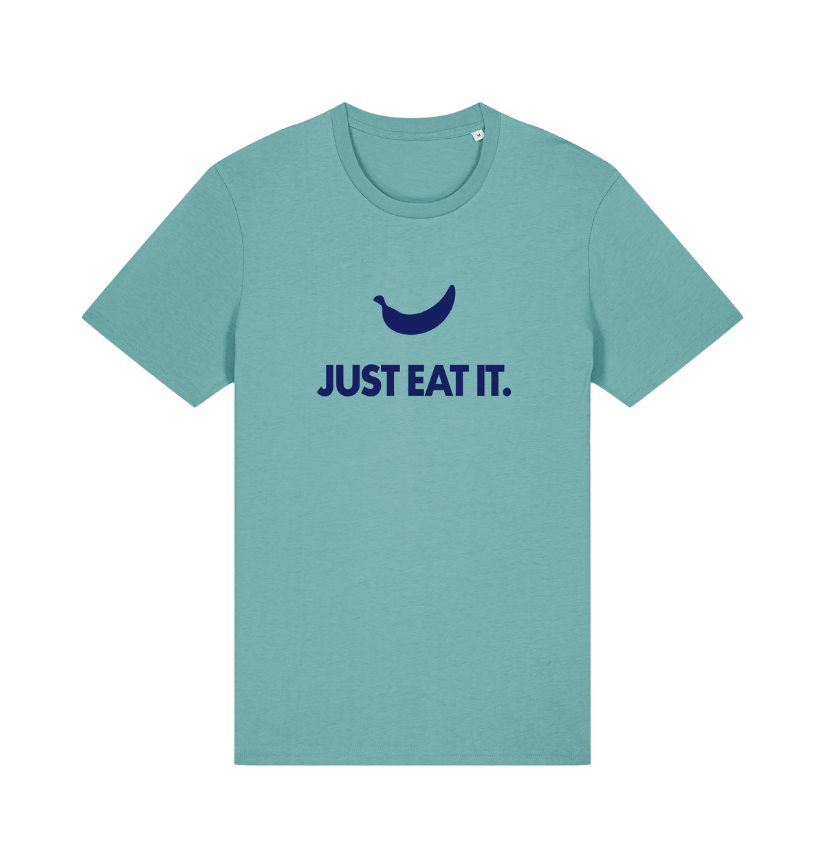 Just eat it banana graphic t-shirt in Teal Monstera, organic cotton