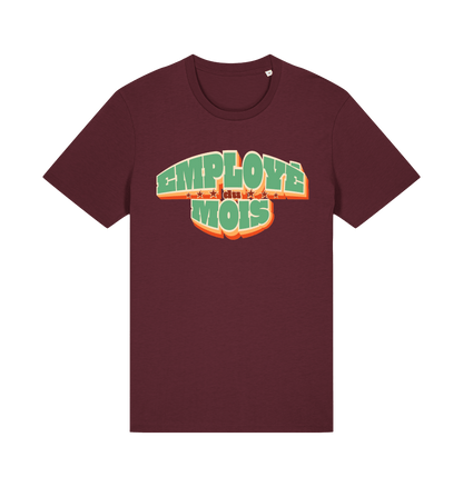 “Employé du mois” T-shirt, Burgundy, voorkant