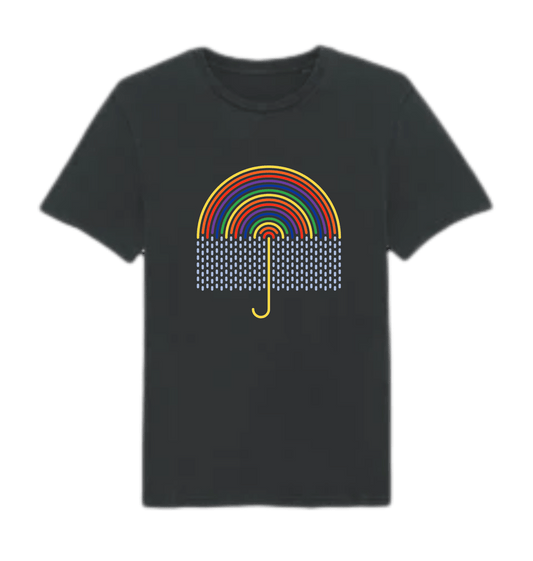 Garment Dyed Black Rock Printed T-shirt Front