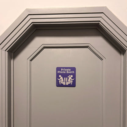 Funny restroom unisex sign 'Private phone booth'