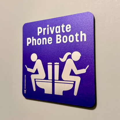 Funny restroom unisex sign 'Private phone booth'